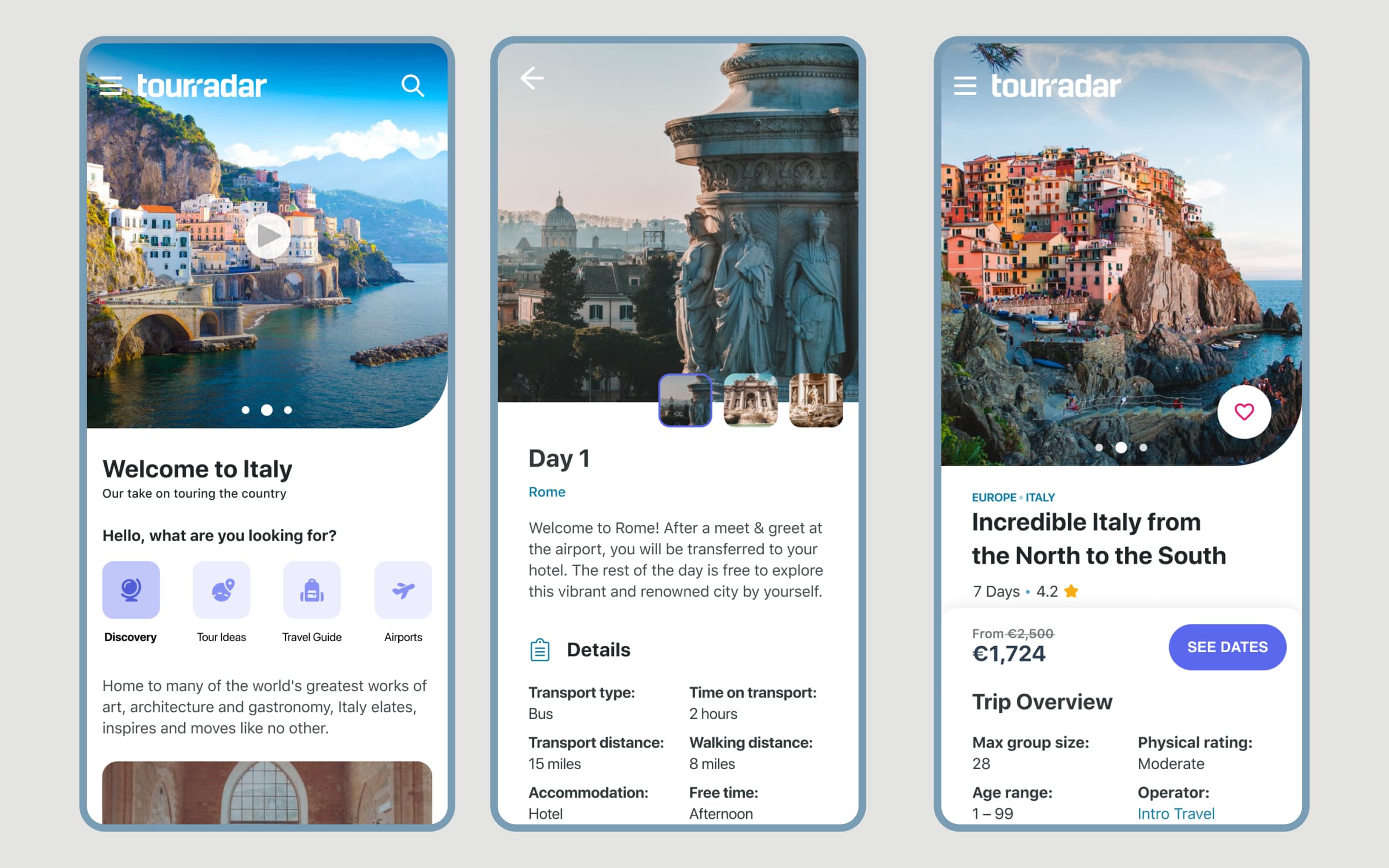 TourRadar's vision designs for a brand refresh and updated journeys
